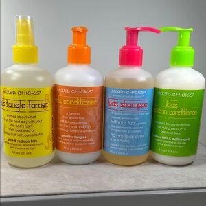 New Mixed Chicks Lids Quad Pack - Shampoo, Conditioner, Leave-in Conditioner